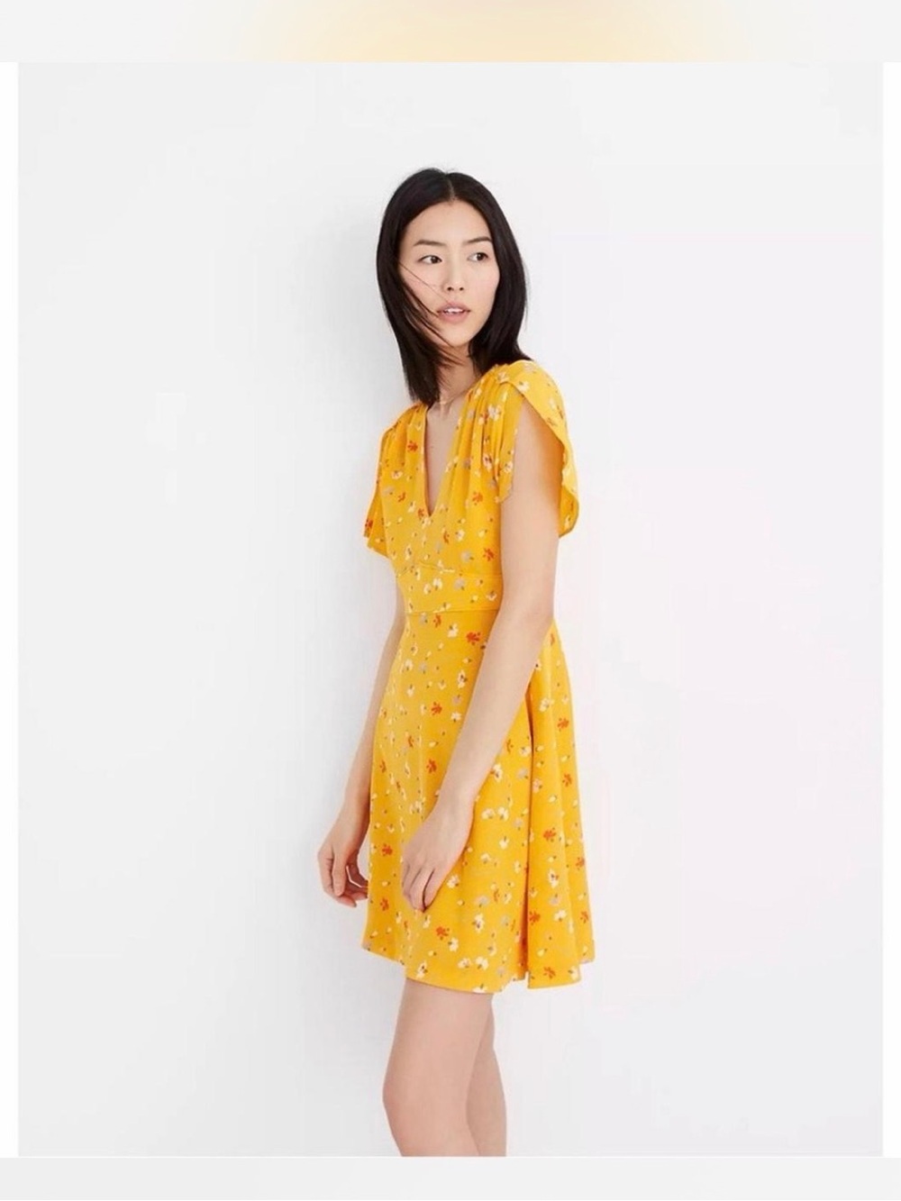 Madewell Yellow Floral Mini Dress - Picture 2 of 7